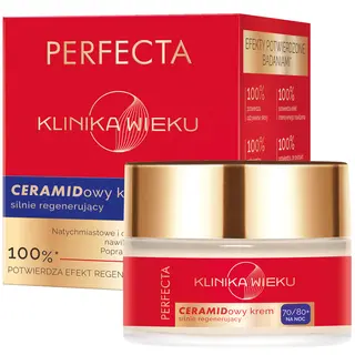 Perfecta Klinika Wieku Ceramidowy krem regenerujący na noc 70/80+ z dziką różą i masłem shea 50 ml