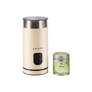 Zestaw spieniacza do mleka CHiATO milkPLAY White i herbaty matcha Feel Brill