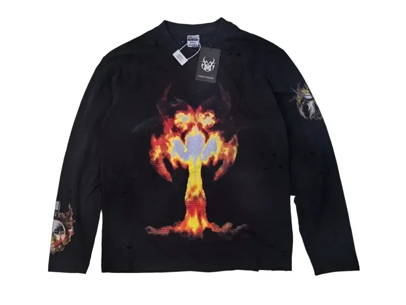 Chew Forever Nuclear Blast Flames Destruction Fashion Hip-Hop Long-Sleeve T-Shirt High Quality Unisex Fall T-Shirt