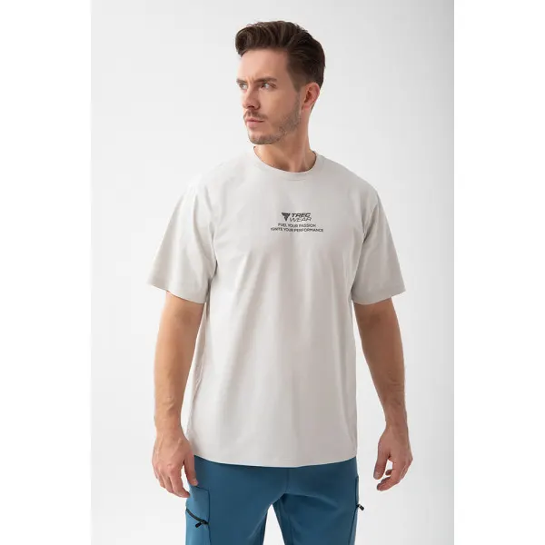 Szary T-shirt męski TW BASIC TSHIRT OVERSIZE 193 M GREY - L