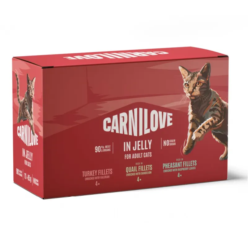 CARNILOVE Cat Pouch Jelly Box - mokra karma dla kota - 12x85g