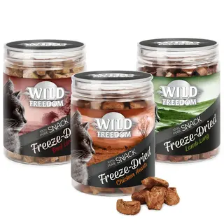 Pakiet próbny Wild Freedom Freeze-Dried Snacks - 3 warianty: płuca jagnięce, serca kurze, wątroby wołowe