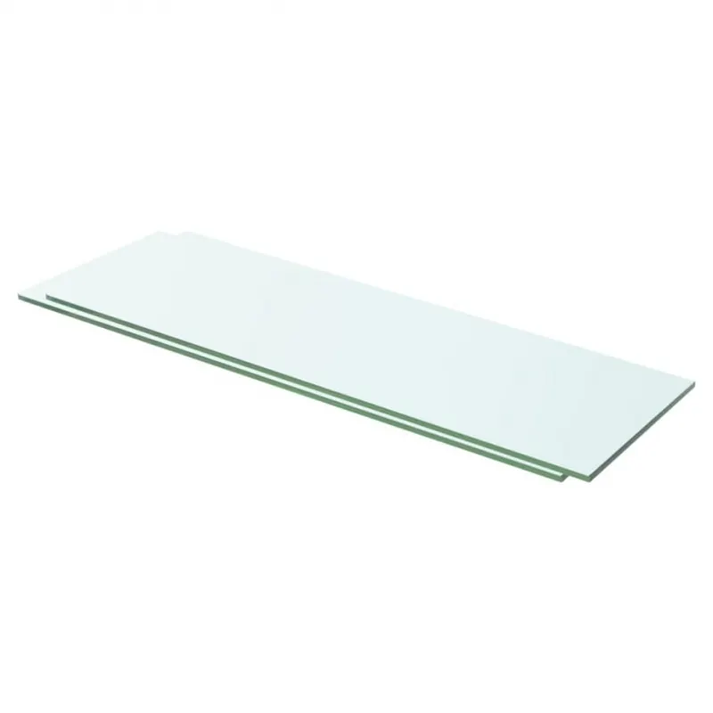 Półki, 2 szt., panel z przezroczystego szkła, 60 x 15 cm