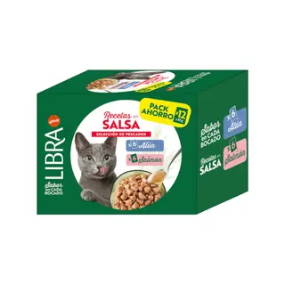 Libra Cat wybór rybny w sosie, łosoś i tuńczyk - 12 x 85 g