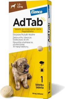 ELANCO AdTab Tabletka na pchły i kleszcze dla psa (1,3-2,5 kg) - 1x56mg