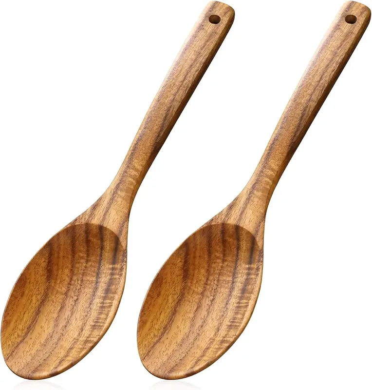 ŁYŻKI DREWNIANE 2 SZTUKI 31CM AKACJA DŁUGA RĄCZKA DO MIESZANIA