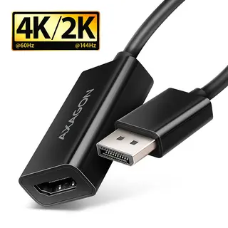 AXAGON RVD-HI20N Adapter aktywny DisplayPort -> HDMI 1.4, 4K/60Hz, kabel 15cm
