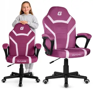 Fotel obrotowy dla dziecka ucznia krzesło do biurka dziewczynki fioletowe