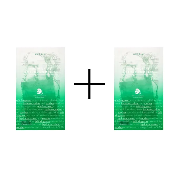Axis-y Mugwort Green Vital Energy Complex Sheet Mask Łagodząca Maska w Płacie 1+1