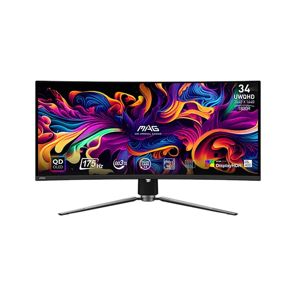 MSI MAG 341CQP QD-OLED | 34 cale | UWQHD | 175 Hz | QD-OLED Curve | MSI Monitory Gamingowe