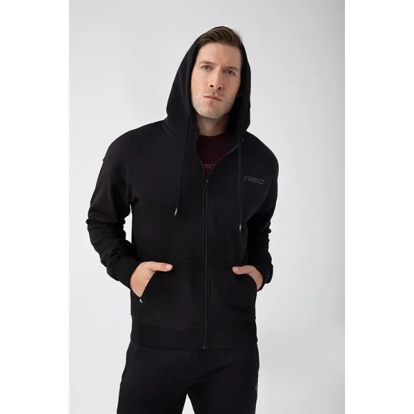 Czarna bluza rozpinana męska TW BASIC HOODIE ZIP 182 M BLACK - S
