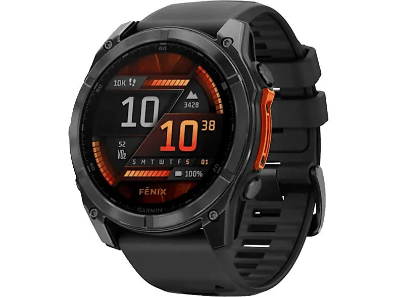 Smartwatch GARMIN fenix 8 51 mm Slate grey z czarnym silikonowym paskiem 010-02905-00