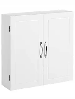 Szafka łazienkowa 60x18x60 cm SZAFKA ŚCIENNA 2 DRZWI REGULOWANE PÓŁKI BIAŁA