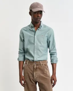 Gant Koszula Męska Z Długim Rękawem Slim Fit Zielona