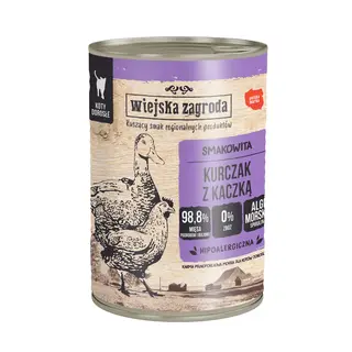 WIEJSKA ZAGRODA Kurczak z kaczką - mokra karma dla kota - 400g