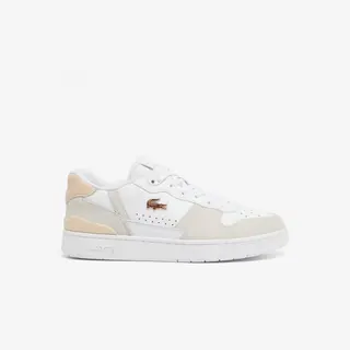 Lacoste Skórzane Sneakersy T-Clip Set Damskie Biały