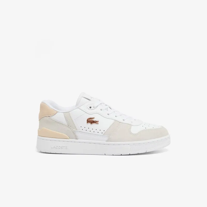 Lacoste Skórzane Sneakersy T-Clip Set Damskie Biały