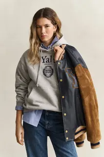 Gant Bluza Yale Damska Z Nadrukiem Z Kapturem Relaxed Fit