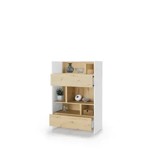 Regał Bed Concept BC-26 | 92x138X46 cm | Biały/Dąb Artisan | Biały/Dąb artisan regał Lenart | funkcjonalny | do półkotapczanu