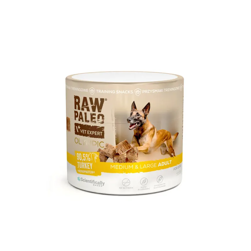 VETEXPERT Raw Paleo Olympic Turkey Medium Large Mono - przysmak dla psa - 90g