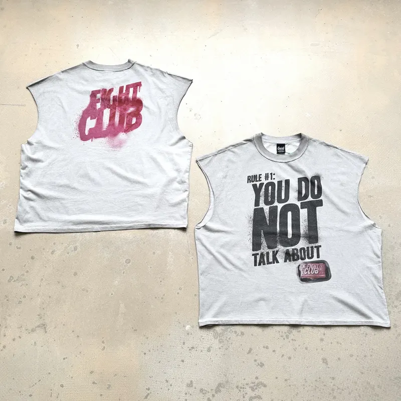 Yao Fashion Retro Vintage Punk Rock and Roll Band Tank Loose Oversize Streetwear Unisex Sport Casual Tops Vest For Men Unisex
