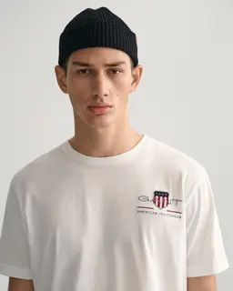 Gant T-Shirt Męski Z Okrągłym Kołnierzykiem Regular Fit Biały