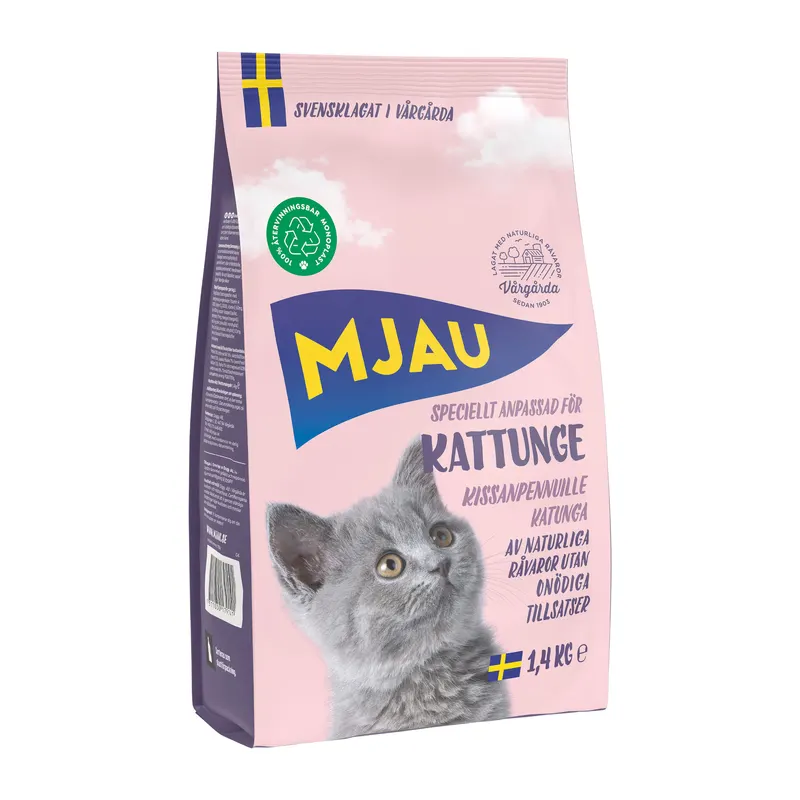 10% taniej! Mjau, karma sucha dla kota, różne rodzaje - Kitten, z kurczakiem, 1,4 kg