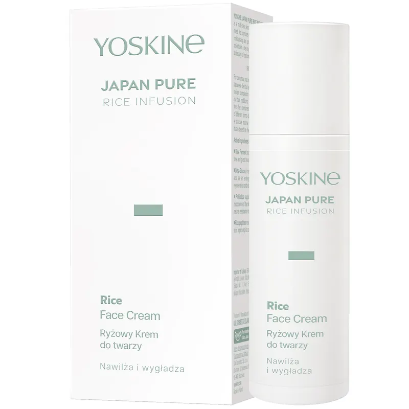 Yoskine Japan Pure Rice Infusion ryżowy krem nawilżająco-wygładzający do twarzy z fermentem ryżowym, beta-glukanem i peptydami 50 ml