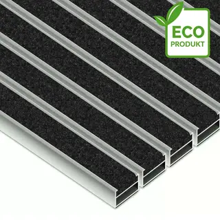 Clean ECO Ryps 50 x 80 cm - ekologiczna wycieraczka aluminiowa czarny 12 mm Brak