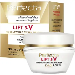 Perfecta Lift 3-V odbudowujący krem liftingujący na dzień i noc 60+ z 3% Trio-V-lift Complex™, ceramidami, witaminą C, peptydami i masłem shea 50 ml