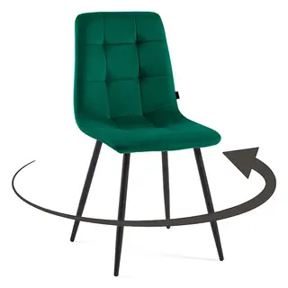 Krzesło obrotowe DC-6402 | welur | zielony | OUTLET