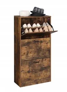 Szafka na buty 3 POZIOMY Organizer komoda zamykana WYSOKA 18 PAR rustykalna