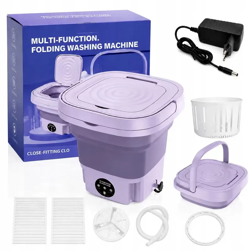 Pralka Turystyczna Mini Pralka 9L Przenośna Automatyczna Wirnikowa Kemping
