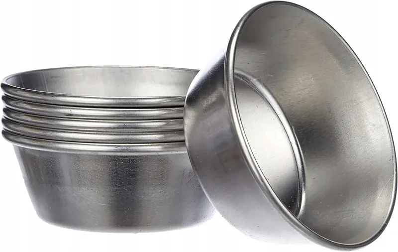 ZESTAW 6 FORM DO PASTELI MOLDES DE NATA ALUMINIUM SREBRNA