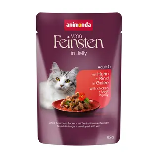 animonda Vom Feinsten Adult Raffinesse w galarecie, 24 x 85 g - Kurczak z wołowiną