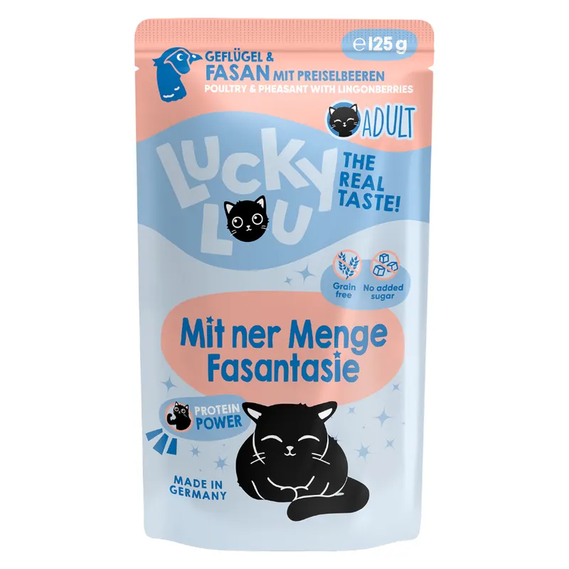 Lucky Lou Adult, 16 x 125 g - Drób i bażant