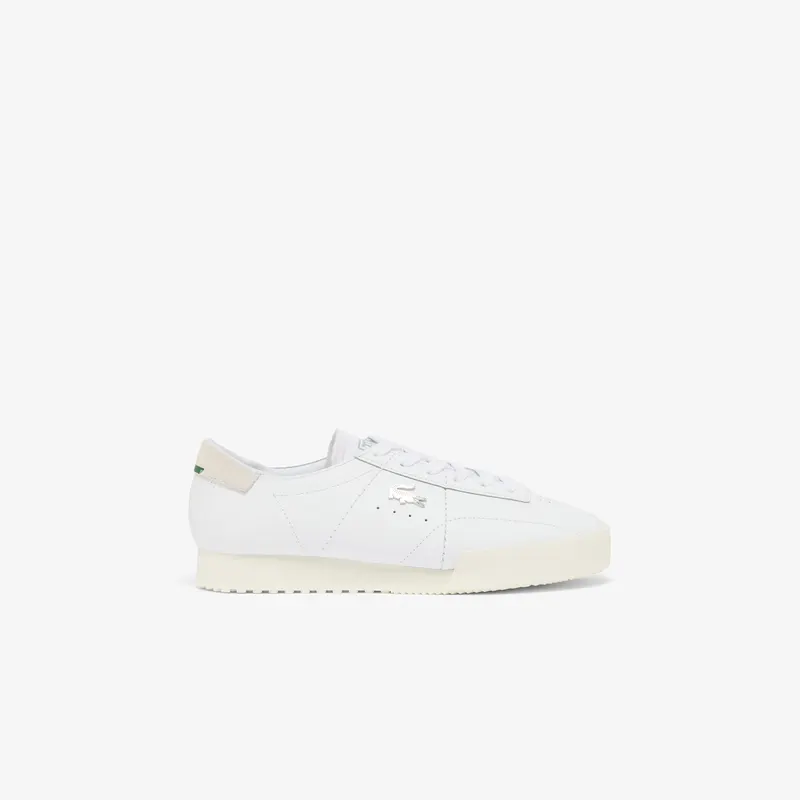 Lacoste Damskie Skórzane Sneakersy Aura Białe Biały