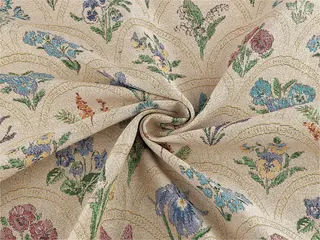 Gobelin - metraż 1 m 1 (290g/m²) naturalny jasny kwiaty