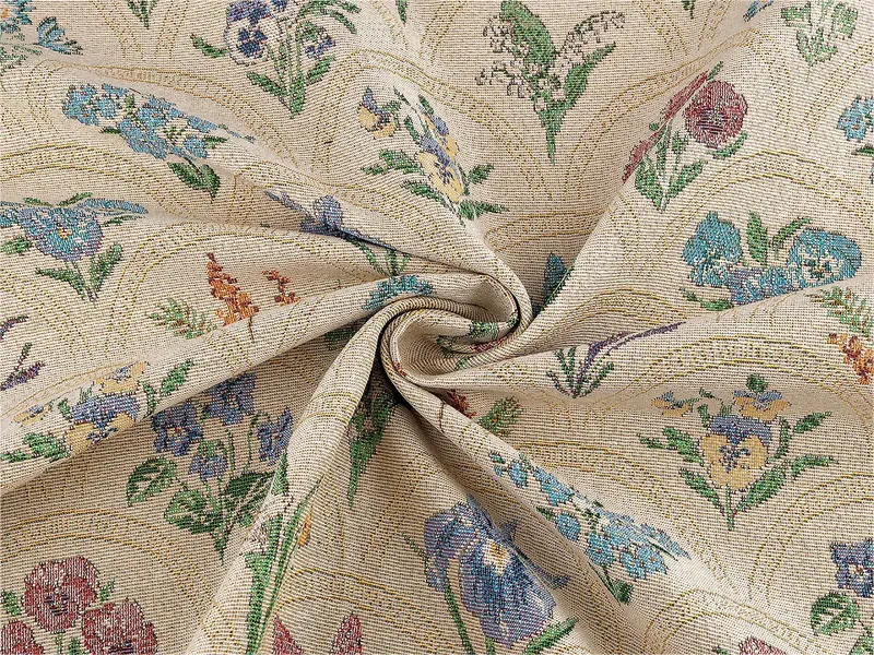 Gobelin - metraż 1 m 1 (290g/m²) naturalny jasny kwiaty