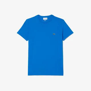 Lacoste Męski T-Shirt Z Dekoltem Typu Crew Neck Z Bawełny Pima Czerwony