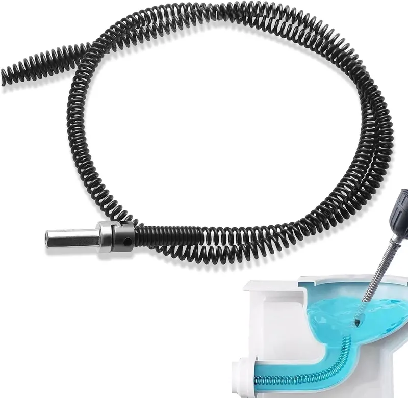 Spirala do czyszczenia rur 10 mm x 1 m szara stalowy wałek z nasadką