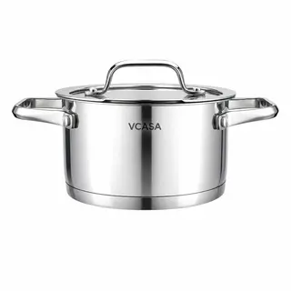 Garnek Vcasa Amara 16 Cm 1,8L Z Pokrywką Do Odcedzania Stal Nierdzewna 304