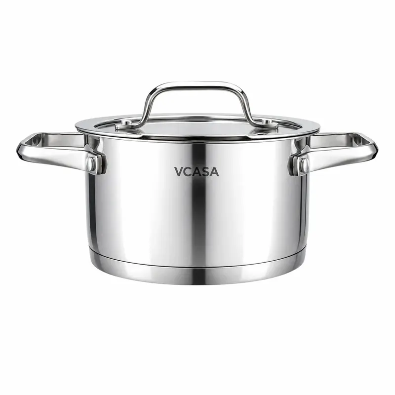 Garnek Vcasa Amara 16 Cm 1,8L Z Pokrywką Do Odcedzania Stal Nierdzewna 304