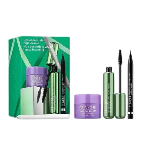 Clinique Eye Essentials Zestaw Tusz do Rzęs + Eyeliner + Balsam do Demakijażu