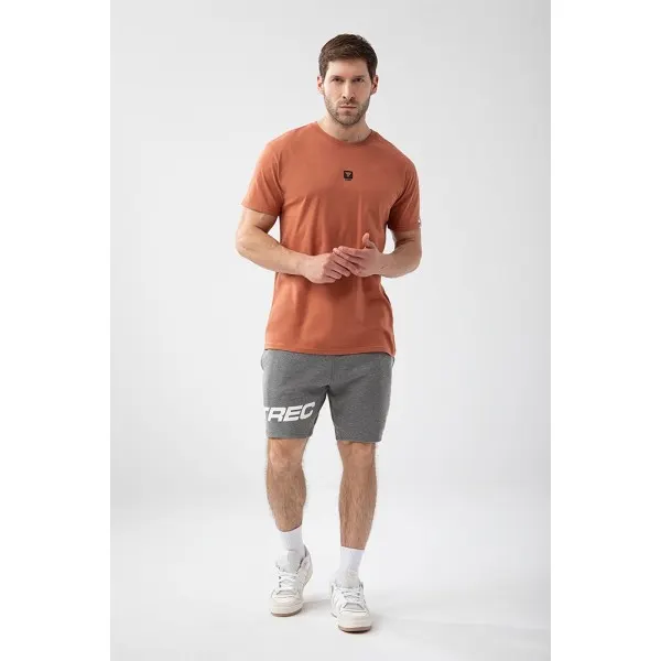 Brązowy T-shirt męski BASIC TSHIRT 150 T BROWN - S