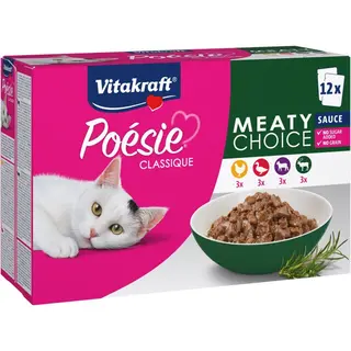 VITAKRAFT Poésie Classique Meaty choice Box - mokra karma dla kota - 12x85 g