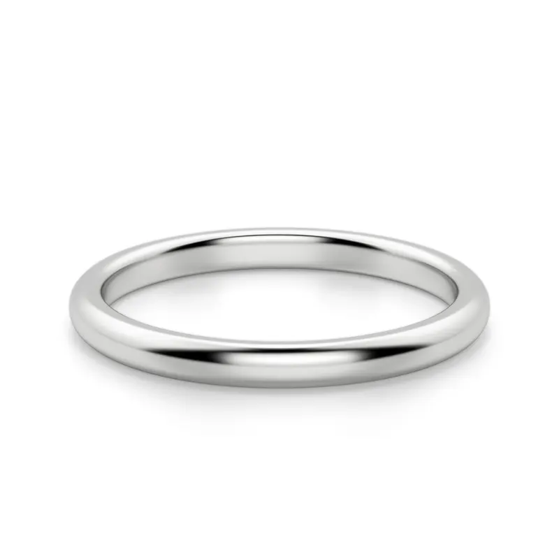 Klasyczna Męska Obrączka Ślubna Comfort 2 MM 585 Białe Złoto (14K)