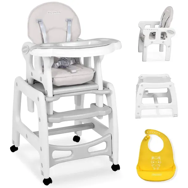 Krzesełko do karmienia wielofunkcyjne 5w1 Ricokids Sinco szare