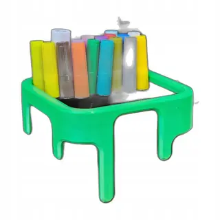 Uchwyt na przybory Drippy Bucket - IKEA Skadis - szary, zielony