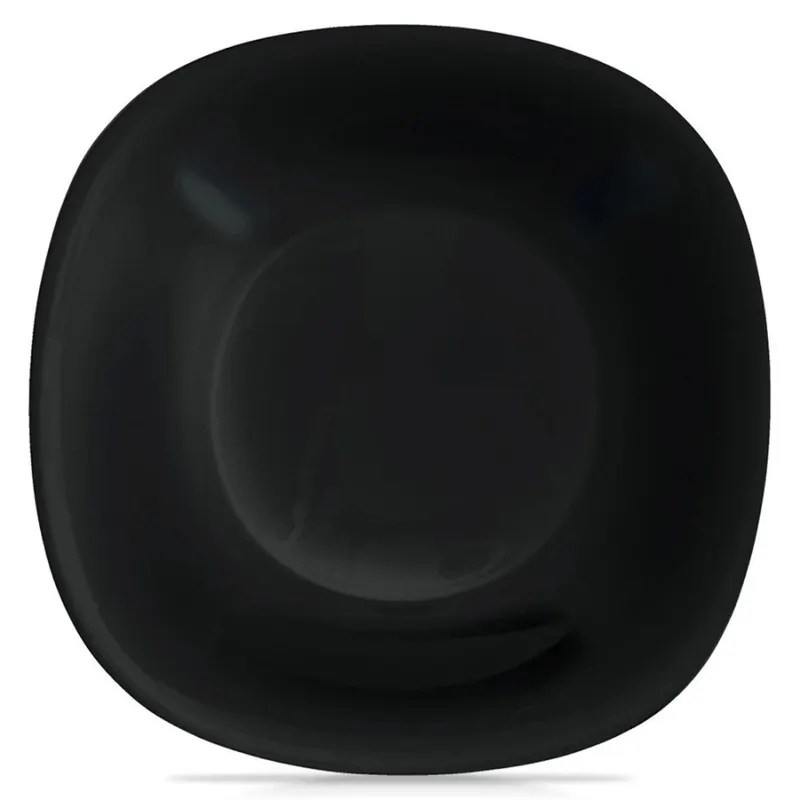 Talerz obiadowy głęboki szklany czarny luna 21,5 cm, 650 ml